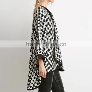 Women's Vintage Casual Oversized Batwing Print Cape Poncho Trench Coat Outwear thumbnail-2