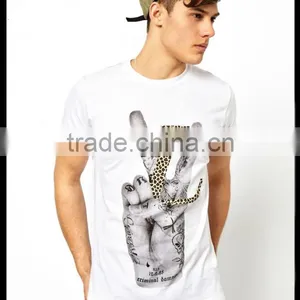 High Stitching Combed Cotton Tshirt Silk Screen Printed thumbnail-1