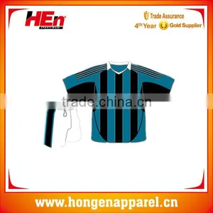 Hongen Apparel Teenage Stripe Short Sleeve Soccer Set OEM Custom Color thumbnail-1