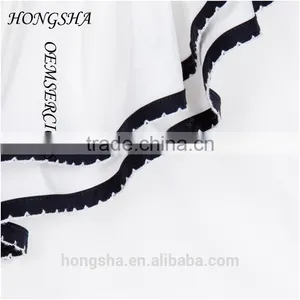 Fashion Baby Girls White & Navy Blue Ruffled Cotton Cutting Blouse Designs HST7741 thumbnail-5