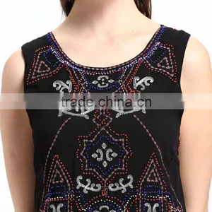 Domin Fashion Guangzhou Factory Sleeveless Beading and Sequin Woman Dress thumbnail-2