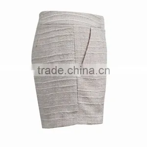 2015 New Designed Ladies Tweed Fashion Short thumbnail-3
