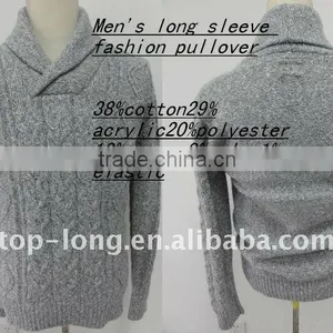 Man Jacquard Sweater Pullover With 10% Angora thumbnail-1
