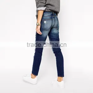 Woemen Cool Front Ripped New Style Fashion Girls Jeans thumbnail-2