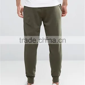 Plain Olive Green Men Skinny Fit Workout Joggers With Pocket Side Men Gym Sweatpants thumbnail-2