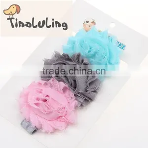Fashion Girls Skinny Elastic Hairbands With Lace Flower Baby Headwear Headband thumbnail-4