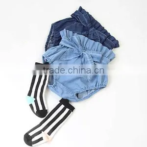 Blue Denim Bloomer Baby Diaper Cover Size for Newborn to 24 Month thumbnail-1
