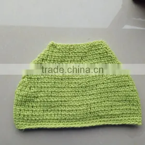 Light Green Crochet Ponytail Messy Bun Beanies Hat thumbnail-1