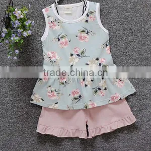 Zm35666a Summer Kids Toddler Boutique Clothing Wholesale Clothes Set thumbnail-3