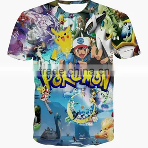 Walson 2016 Hot Sale Fahsion Cheap Popular Short Sleeve Loose Cartoon Print Pokemon t Shirt thumbnail-2