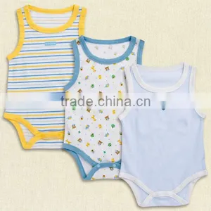 High Quality Custom Printing no Sleeve Baby Clothes Romper thumbnail-2