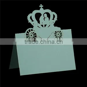 Paper Wedding Party Name Place Card Crown Mint Green thumbnail-1