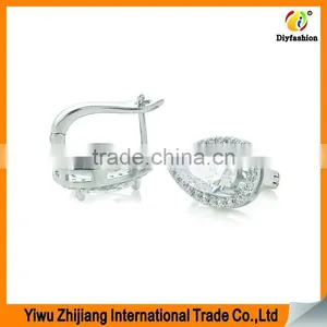 Jewelry Sterling Silver Cubic Zirconia Earring Water Droplets Brass Platinum thumbnail-1