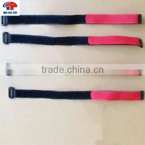 Red and Black Adjustable Hook and Loop Fastener Tape With Buckle thumbnail-1