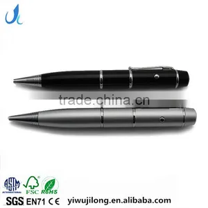 High Quality Laser Point and 4GB 8GB 16GB USB Logo Ballpoint Business Metal Pen Box Gift Set thumbnail-1