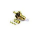 Gold SMA Male Female Coaxial Connectors Bulkhead Crimp Style With Reverse Polarity Plug thumbnail-1