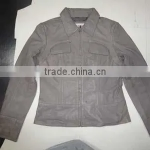 Short Body Women Leather Jacket in Lambskin thumbnail-5