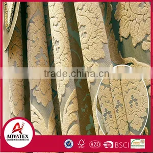 100% Polyester Latest Elegant Flocking Curtains for the Living Room thumbnail-4