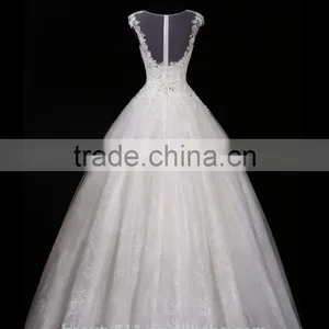 2017 Hot Sale Bridal Wedding Dress Bridal Gown Zipper Chiffon Sleeveless Prom Wedding Dress Mermaid Lace Wedding Dress F13501 thumbnail-4