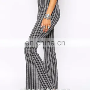 New Style Ladies Casual Vertical Stripe Flare Pants thumbnail-5