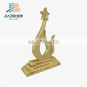 Custom Design 24k Gold Plated Metal Star Trophy thumbnail-2