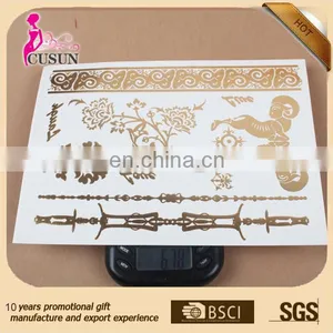 Non-toxic Waterproof Tattoo Feature Blue and Silver Foil Tattoo Sticker Metal Temporary Tattoo Sticker thumbnail-2