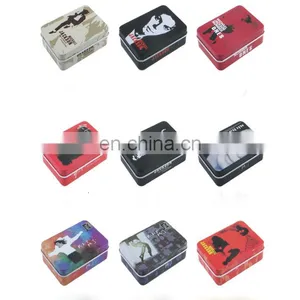 Wholesale Cheap Package Box Michael Jackson Style Painted Type Custom Rectnagle ShapeMetal Business Card Box thumbnail-1