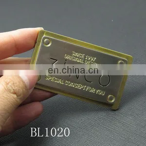 Custom Metal Luggage Scutcheon,embossed Logo Bag Nameplate thumbnail-1