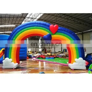 Kids Party Entrance Advertising Decoration Colorful Rainbow Red Heart Blow Up Arches Inflatable Archway thumbnail-1