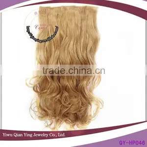 Cheap Natural Long Curly Blond Synthetic Fiber Hair Extensions thumbnail-1