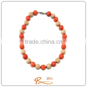 Wholesale Women Temperamental Fashion Simple Design Red Bead Necklace thumbnail-1