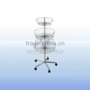 Metal Wire Display Basket Rack With Stand thumbnail-1