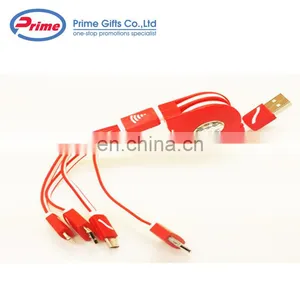 2020 Hot Selling 4 in 1 Colorful USB Extension Charging Cable With Your Logo thumbnail-3