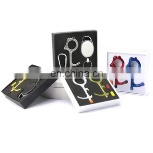 Hot Selling High Quality Retractable Pull Reel Key Chain Hands Free Door Opener With Premium Box thumbnail-2
