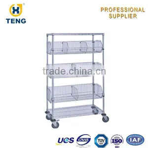 Supermarket Multi Tiers White Metal Display Stand thumbnail-2