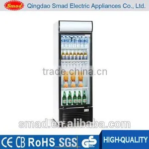 216L Upright Glass Door Commercial Electric Display Showcase for Beverage With Factory Price thumbnail-1