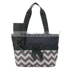 Fashion Grey Chevron Diaper Bag With Changing Pad OEM Chevron Diaper Bag thumbnail-3