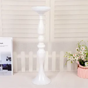 Decorations White Colored Flowers Arrangement Stands Vases Road Lead Centerpieces For Wedding Tables thumbnail-5