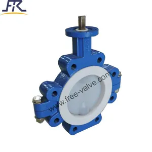 Bare Stem Fluorine Lined Butterfly Valve thumbnail-1