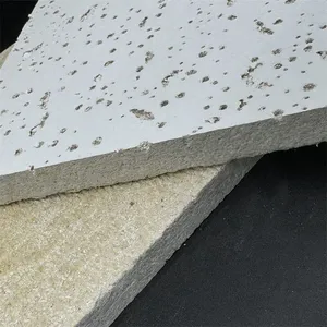 12mm Thickness Mineral Wool Acoustic Ceiling 600x600mm Antibacterial Washable Ceiling Board thumbnail-2