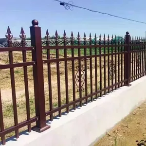 Black Aluminum Wrought Iron Picket Fence - Galvanized Steel Garden Fencing thumbnail-2