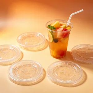New Design Disposable Transparent PET Dome Lids for Milk Tea Cups thumbnail-4