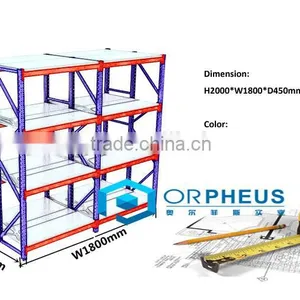 2016 New Shelf Warehouse Shelf Custom Storage System 4 Tier Metal Shelf thumbnail-3