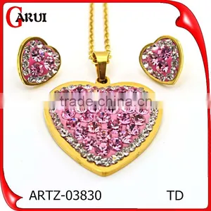 Brazilian Gold Jewelry Wholesale 316L Stainless Steel Jewelry Ruby Jewelry Set thumbnail-4