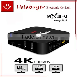 2016 Hot Selling MXIII-G Amlogic S812 Gigabit Ethernet XBMC RAM2GB ROM16GB Quad Core 4K Internet Cable TV Set Top Box Android thumbnail-1
