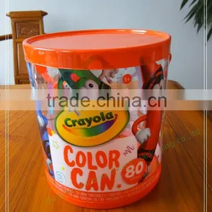Custom Printed and Made Clear PET Water Proof Color Pencil Packaging Plastic Round Bucket Quality Choice thumbnail-3