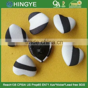 Union Logo Plastic Shell Heart Shape Self Fabric Covered Shank Button -- F1503 thumbnail-1