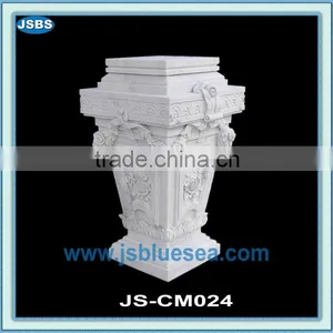 White Marble Column Base Beautiful Carving thumbnail-1
