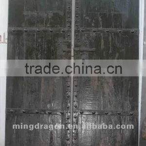 Chinese Antique Furniture Pine Wood Shanxi Big Black Door thumbnail-1