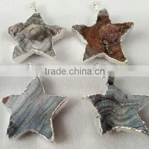 Silver Plating Mixed Color Rough Agate Druzy For Necklace thumbnail-3